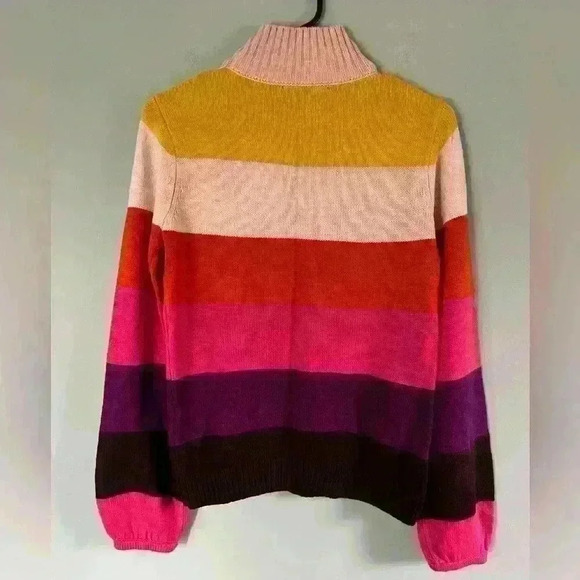 NY & CO rhinestone shoulder colorblock turtleneck sweater size XS - Picture 3 of 12